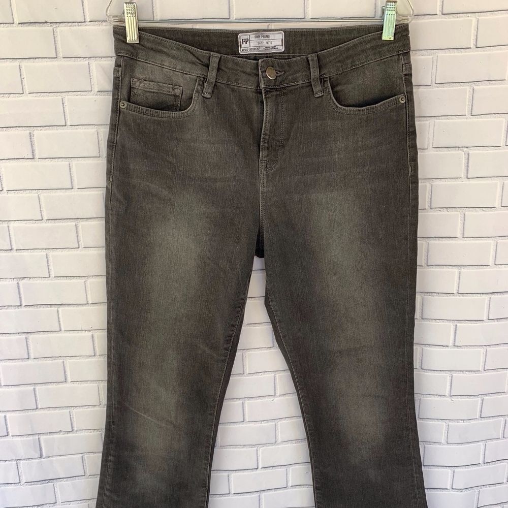Free People Hi Slim Straight Gray Jeans Si…